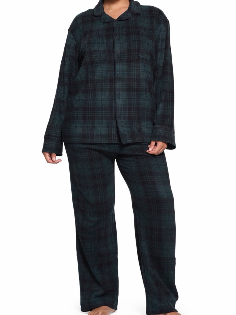 NWT Skims plaid fleece pajama or lounge wear. Top is an XL, pants are a “large”
